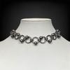 Vintage Punk Interlocked Link Chain Necklace Adjustable Alloy Neckchain Jewelry for Casual and Party Wear