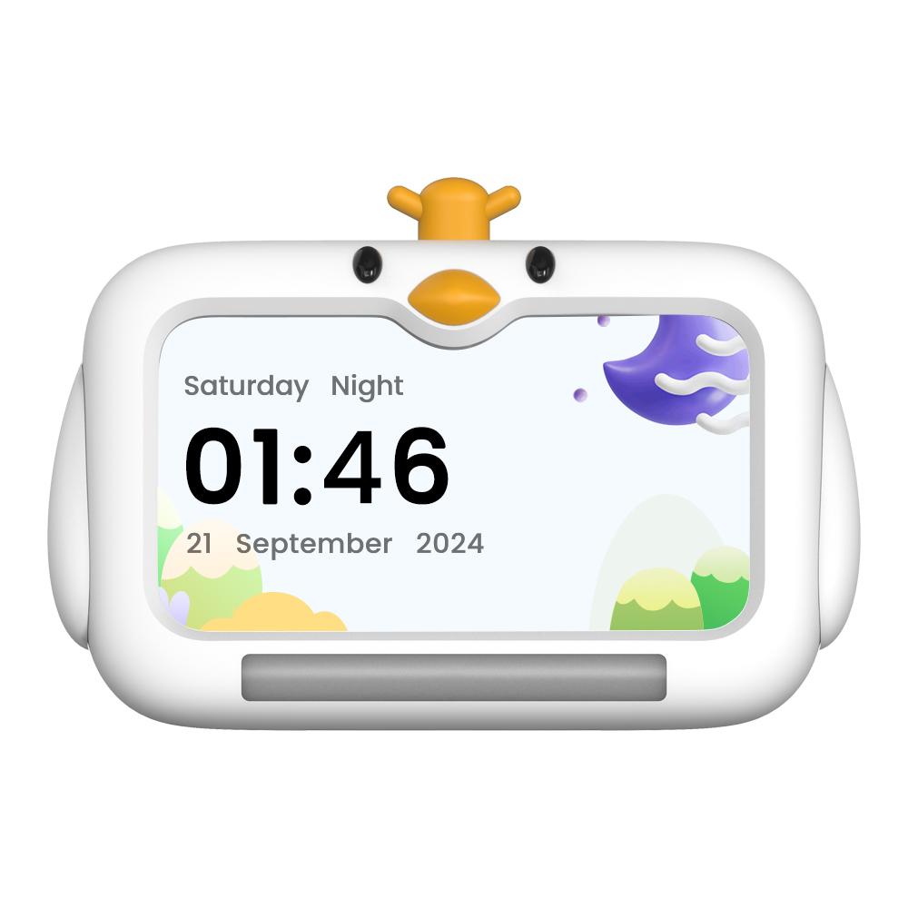 Toddler Sleep Trainer Clock 7 LCD Night Light Kids Clock Learning for Kids 2 Alarm 7 White Noise Cartoon Alarm Clock for Kids белый