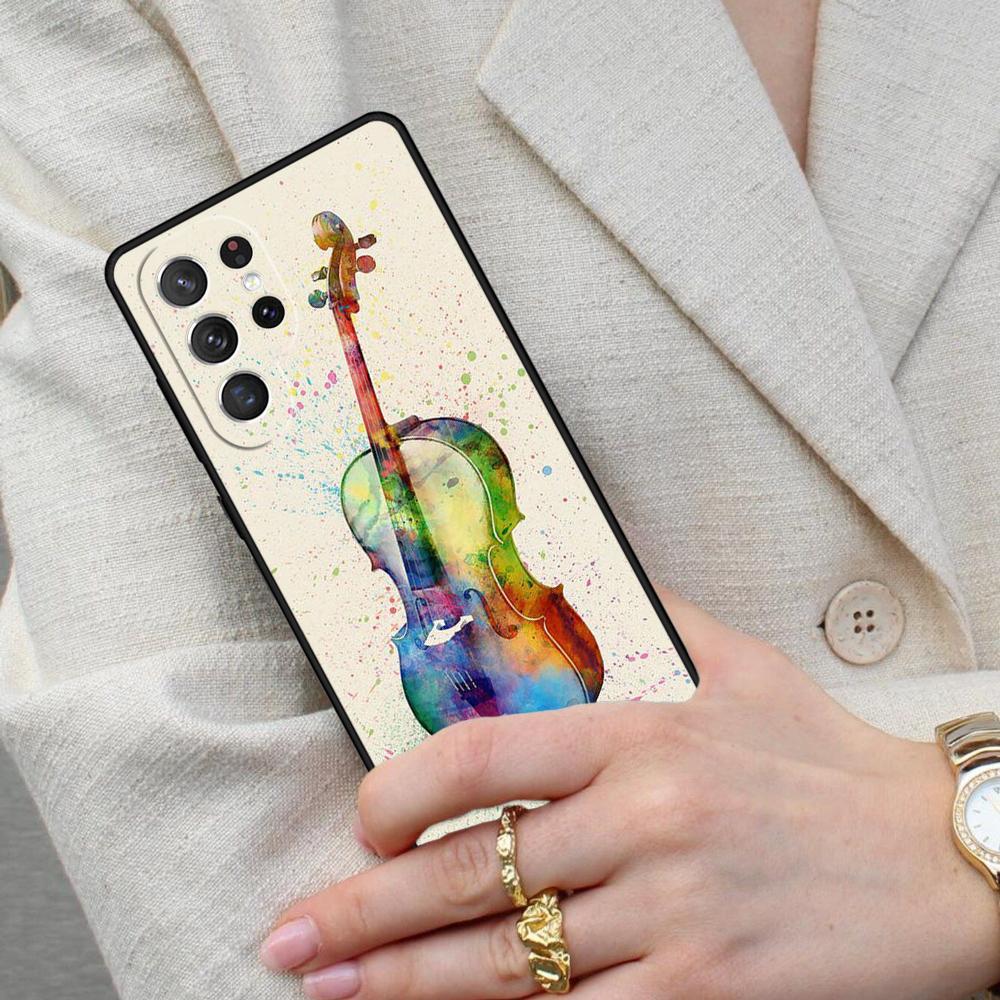 Musical Cello Violin Cell Phone Case for Samsung Galaxy S26 Ultra S25 S24 S23 S22 S21 S20 Note10 Cover