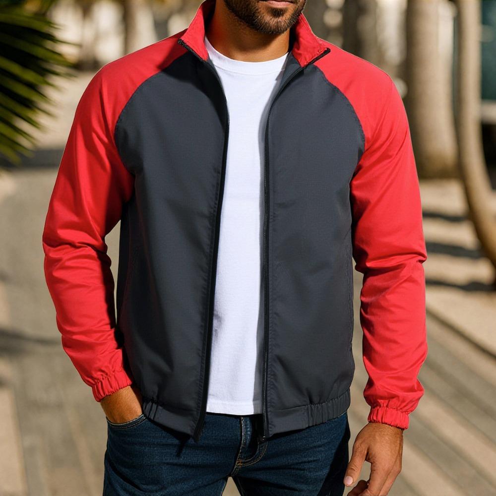 Autumn Pilot Jacket, Men's Casual and Fashionable Zipper Stand-up Collar Top