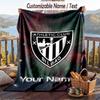 Flannel Blanket Athletic Bilbao FC Print Custom Name Text Soft Throw for Sofa Bed