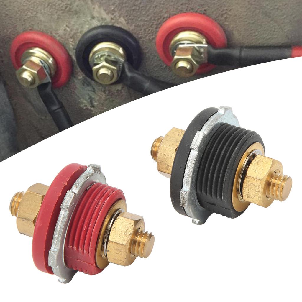 Battery Terminal Stud 3/8in Thru Panel Battery Terminal Connector Anti Aging Easy   Resistant for Yachts