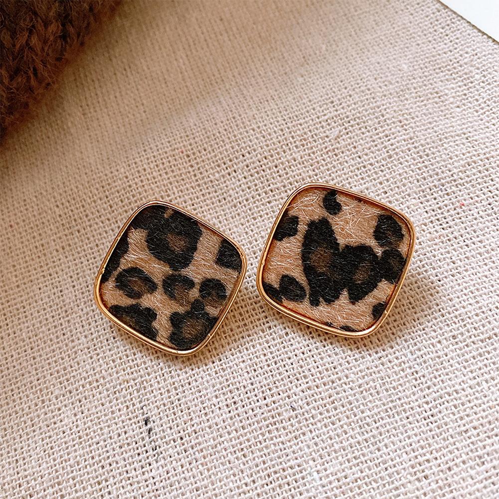 Retro Earrings Geometric Heart Leopard Print Earrings Light Luxury Earrings Fashion Accessories Gift For Women