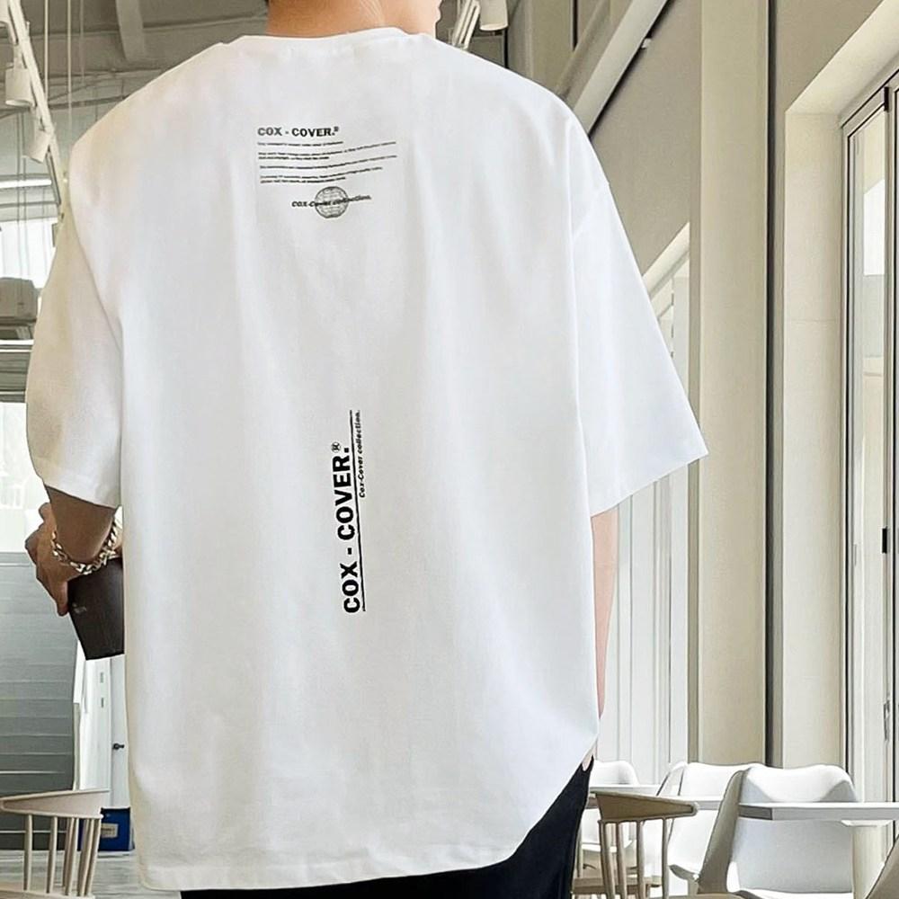Unisex Unisex Minimalist Letter Print Back T Shirt Oversized Loose White Short Sleeve Tee Korean Casual Basic Cotton Streetwear Top