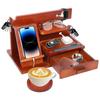 Wood Phone Docking Station with Drawer Bedside Key Wallet Watch Jewelry Stand Storage Rack Desk Organizer Multifunctional