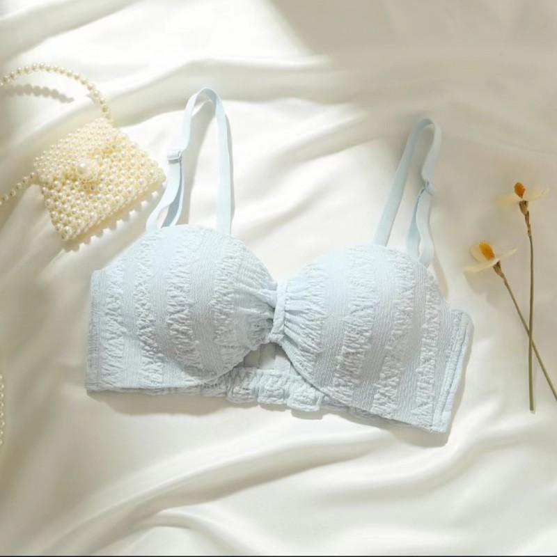 Half-cup Push Up Bra Set Teen Girls Strapless A/B Cup White Lingerie