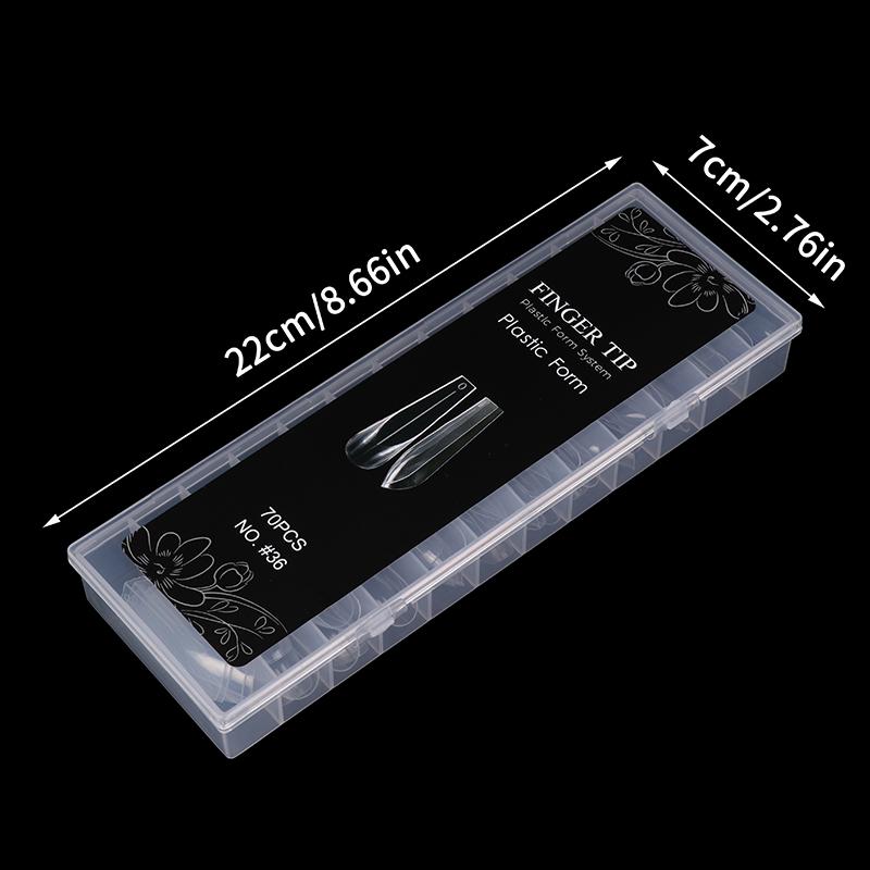 

70 шт. Изогнутые формы для наращивания ногтей Двойные формы Акриловые Многоразовые Полное покрытие Молд для наращивания Подходит для Полигеля прозрачный