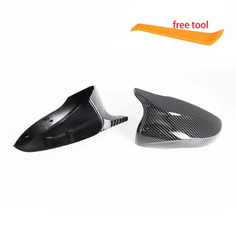 Black Sports Style Rear Mirror Cover Replacement with Carbon Fiber Pattern for Volkswagen VW Golf6 MK6 2008-2012
