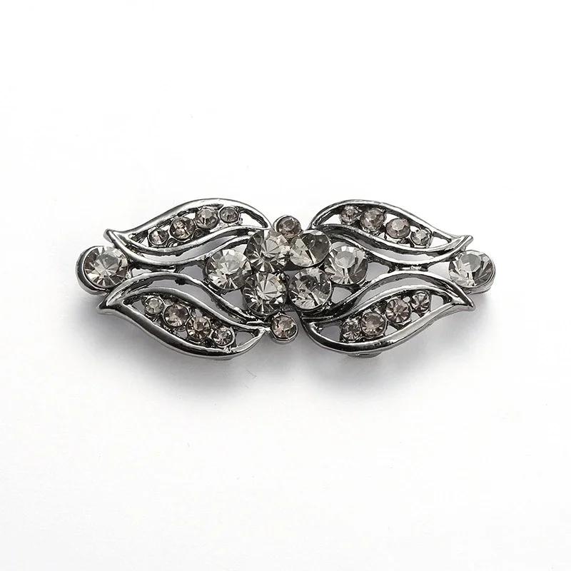 5 Pair Shiny Cheongsam Buckle Brooches Sweater Buttons Clothing Pins Crystal Cardigan Clip Cape Cloak Clasp