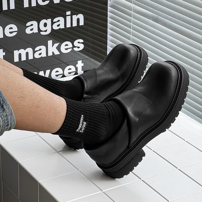 Fashion Thick Bottom Men Casual Shoe Stylish Trendy Leather Loafers Moccasins Comfortable Man Driving Wedding Flats Casual Slip on Shoes