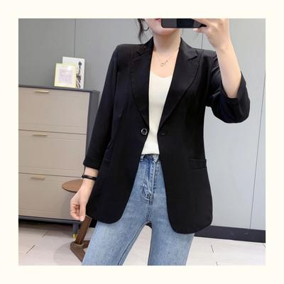 Women's Seven Quarter Sleeve Suit Jacket Spring Summer Korean Style Temperament, Slim Fit and Slimming Suit Women's