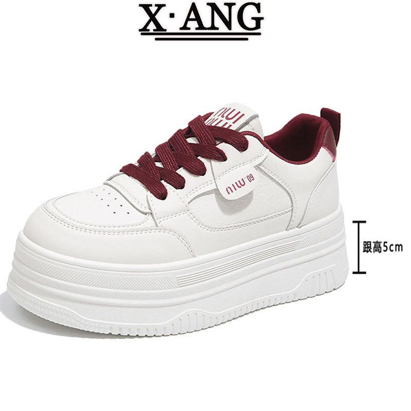 

Leather little white shoes children s muffin thick-soled heightening board shoes panda shoes 2025 spring new leisure sports women s shoes 40