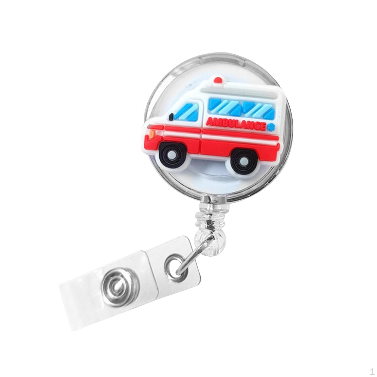 

Держатель катушки для бейджа, ID, милая бирка-ключ-карта для медсестры для ухода за больными Red Blue Car