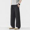 Lyocell Linen Casual Pants Men's New Wide Elastic Waist Wide-leg Pants Summer Cotton and Linen Straight Trousers