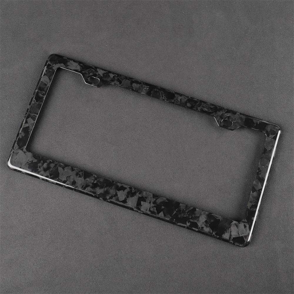 Real Forged Carbon Fiber License Plate Frame Car External Decoration 12.4x 6.2in