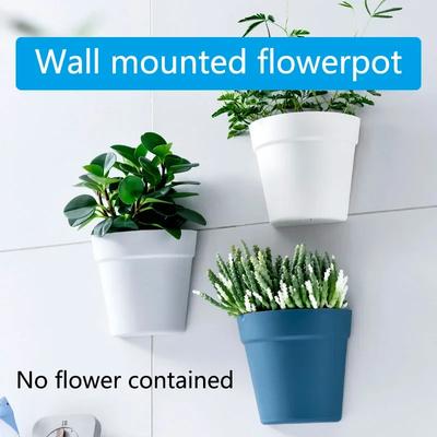 Nástěnný plastový květináč na rostliny Kreativní závěsný květináč Půlkruhový malý květináč Nástěnná dekorace