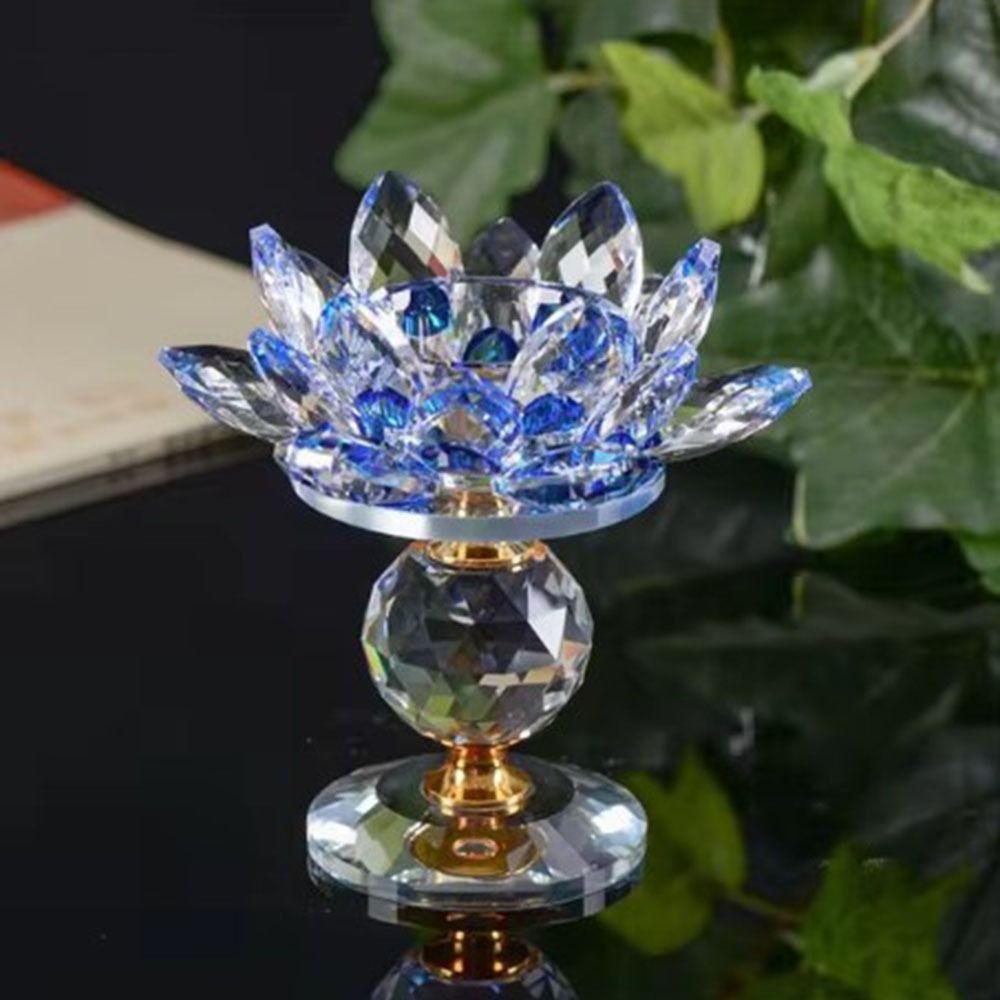 Clear Lotus Flower Candlestick 8 Colors Lotus Figurines Candle Stand  Party