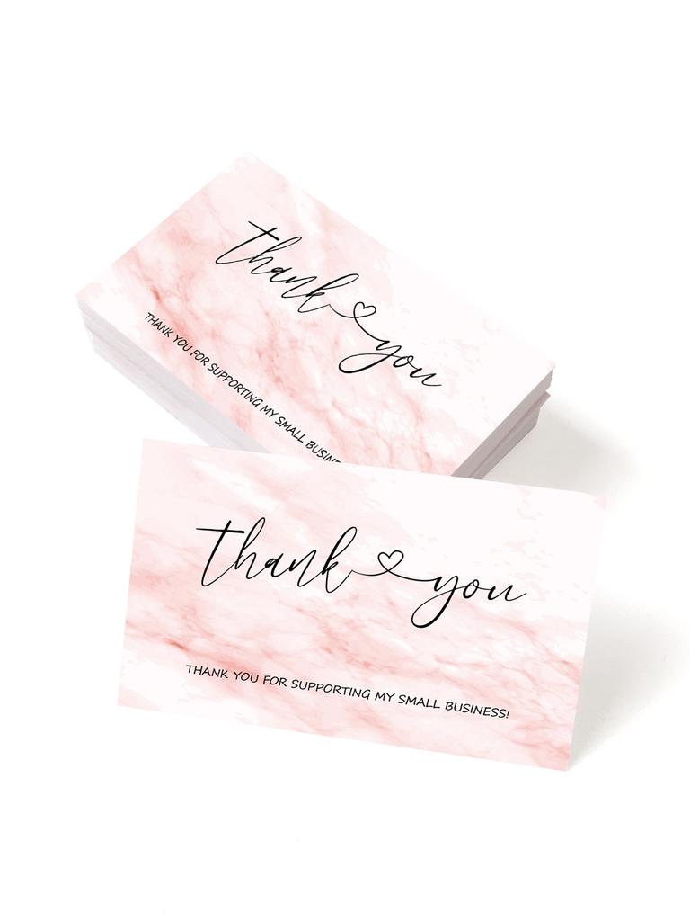 50/100pcs/pack Thank You Cards Gift Gift Holiday Greeting Cards Wedding Business Party Invitation