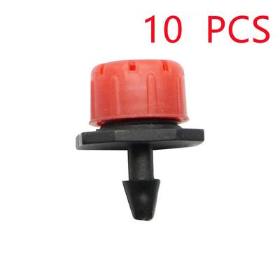 10 Stück verstellbarer Tropfer, rot, Mikro-Tropfbewässerung, Bewässerung, Anti-Verstopfung, Emitter, Gartenzubehör für 1/4-Zoll-Schlauch