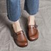 Johnature Round Toe Soft Soled Flat Shoes Casual Genuine Leather Loafers Versatile Women's Slip-on Shoes
