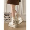 White Retro Velvet Thickened Thick-soled Snow Boots Women's Winter Wear Heightening Thermal Cotton Shoes