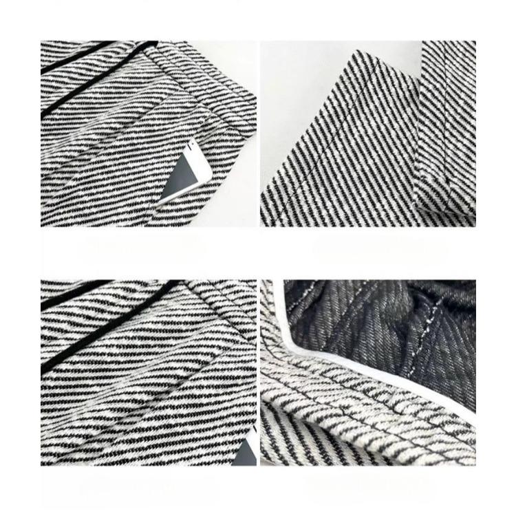 Loose and Casual Knitted Stripe Wide Leg Pants for Women In Spring and Autumn