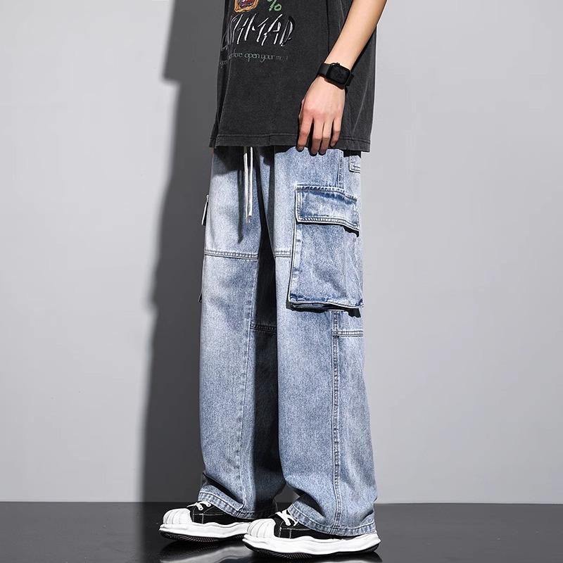 Spring and Autumn Men's Loose Straight Jeans