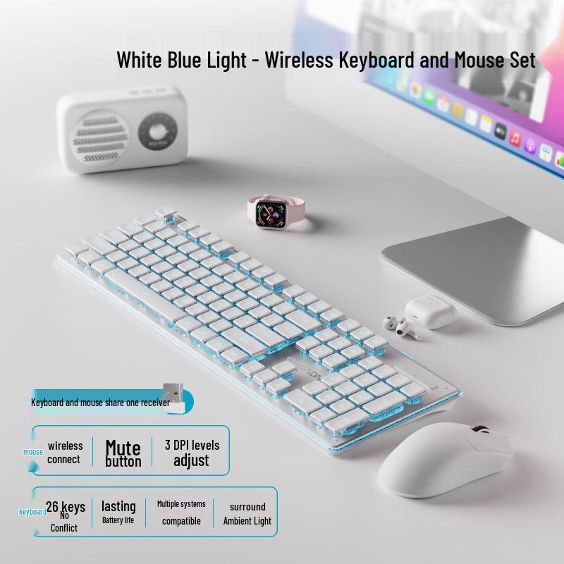 X7 Silent Pink Wireless Keyboard & Mouse Set for Women - Stylish Office Accessory
