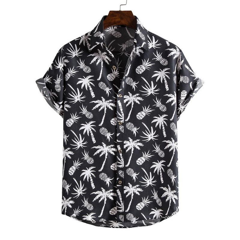 3D Printed Spring Summer Men's Beach Shirt Hawaiian Short Sleeve Flower Shirt Men's