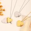Heart Book Pendant Necklace Titanium Steel Pendant Lovers Choker Valentine's Day Gift