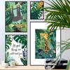 Lazy, Panther, Leopard, Giraffe, Jungle, Scandinavian Posters and Prints, Monster Leaves, Wall Paintings On Canvas, Paintings for the Living Room