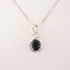 Green Tourmaline Gemstone 925 Sterling Silver Jewelry Zircon Chain Pendant1.22" CZP-13-4