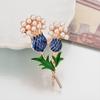 Rhinestone Vintage Elegant Flowers Women Pearls Fashion Thistle Tree Brooch Pineapple Tree