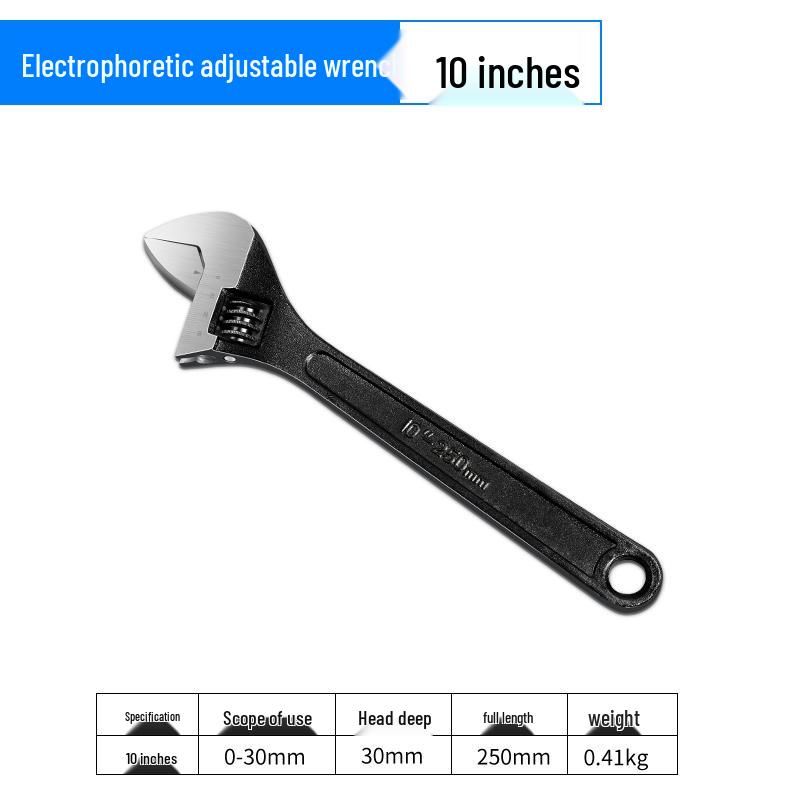 Adjustable Multifunctional Large-Opening Self-Tightening Short Handle Wrench for Plumbing