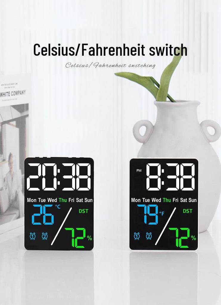 Multifunctional Electronic Alarm Clock with Temperature & Humidity Display 5508