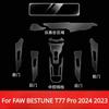 For FAW BESTUNE T77 Pro 2024  Accessories interior film transparent TPU Gear Panel Navigation Center Console PPF Protection