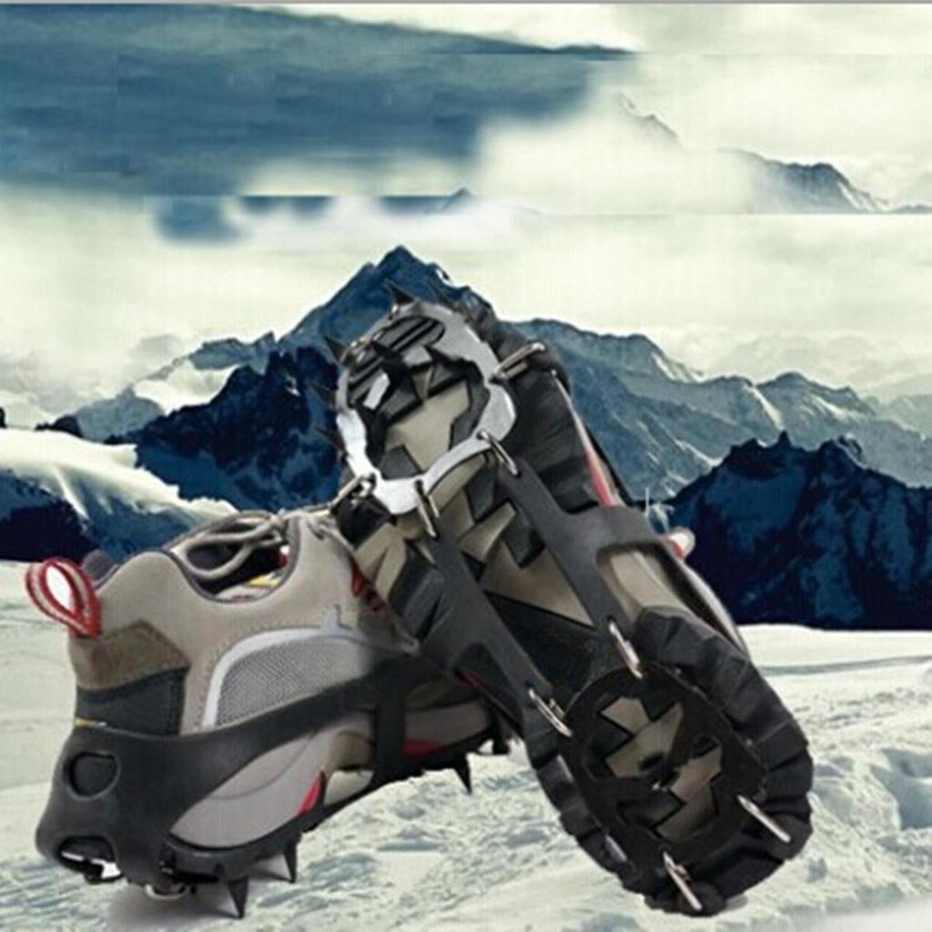 Mountaineering Hiking Crampons 18 Teeth Outdoor Antislip Ice Snow Shoe