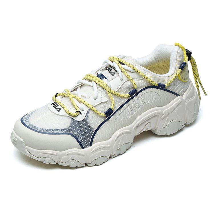 FILA Fusion Cat Claw Fabric Synthetic Leather Rubber Sneakers Low Top Casual Shoes Men sneakers Light-White T12M125202FSS