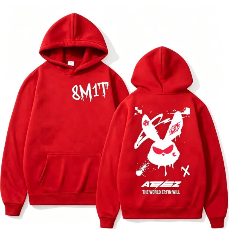 Autumn Men's Women's Hoodies Ateez 8M1T Printing Unisex Fashion Pullover Long Sleeves Loose Casual Vintage Sweatshirts
