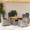 Vidaxl 5-Cz. Garden Furniture Set With Cushions, Grey, PE Rattan