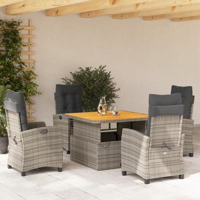 Vidaxl 5-Cz. Set di Mobili da Giardino con Cuscini, Grigio, Rattan PE