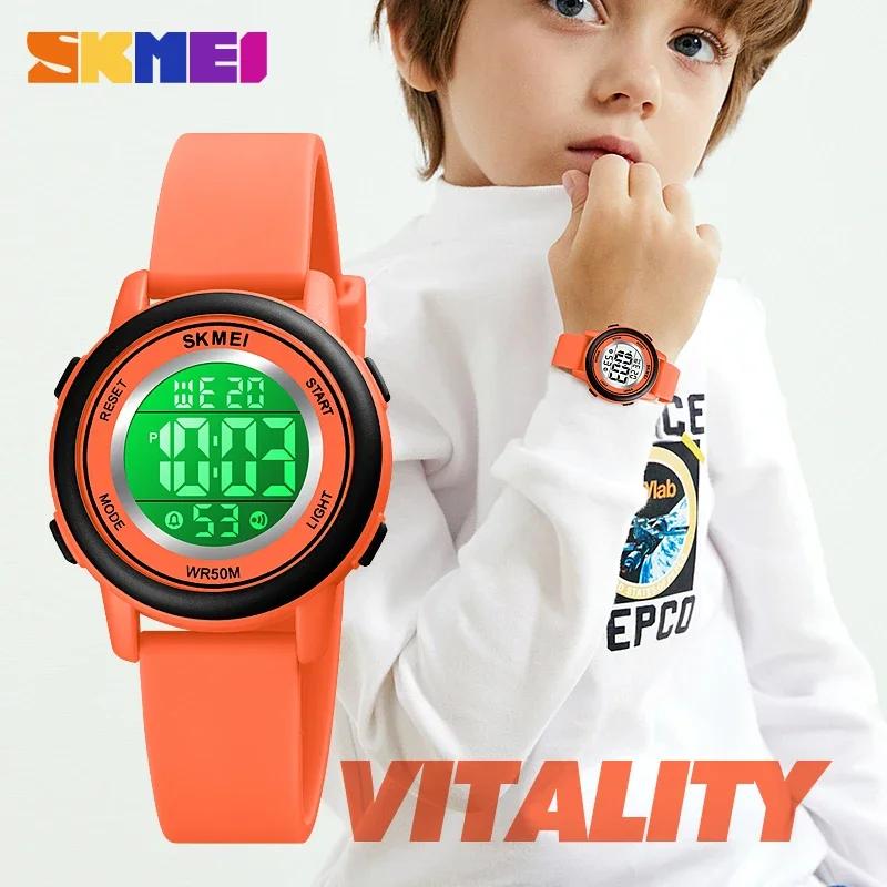 SKMEI Wodoodporny Alarm Dziecięcy Zegarek montre enfant Chłopcy Dziewczynki Sportowy Zegarek Dziecięcy Kolorowy LED Cyfrowy Zegarek Dziecięcy na Nadgarstek 1721