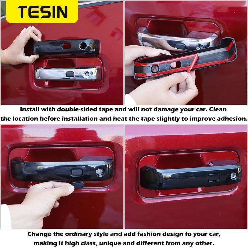 TESIN Car Exterior Door Handle Shell Decoration Cover Door Handle Bowl Cover Stickers For Ford F150 2015- Car