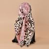 90*90cm Leopard Printed Square Scarf Women Luxury Designers Scarf Fashion Dot Headband Matte Soft Satin Hair Band Handkerchief