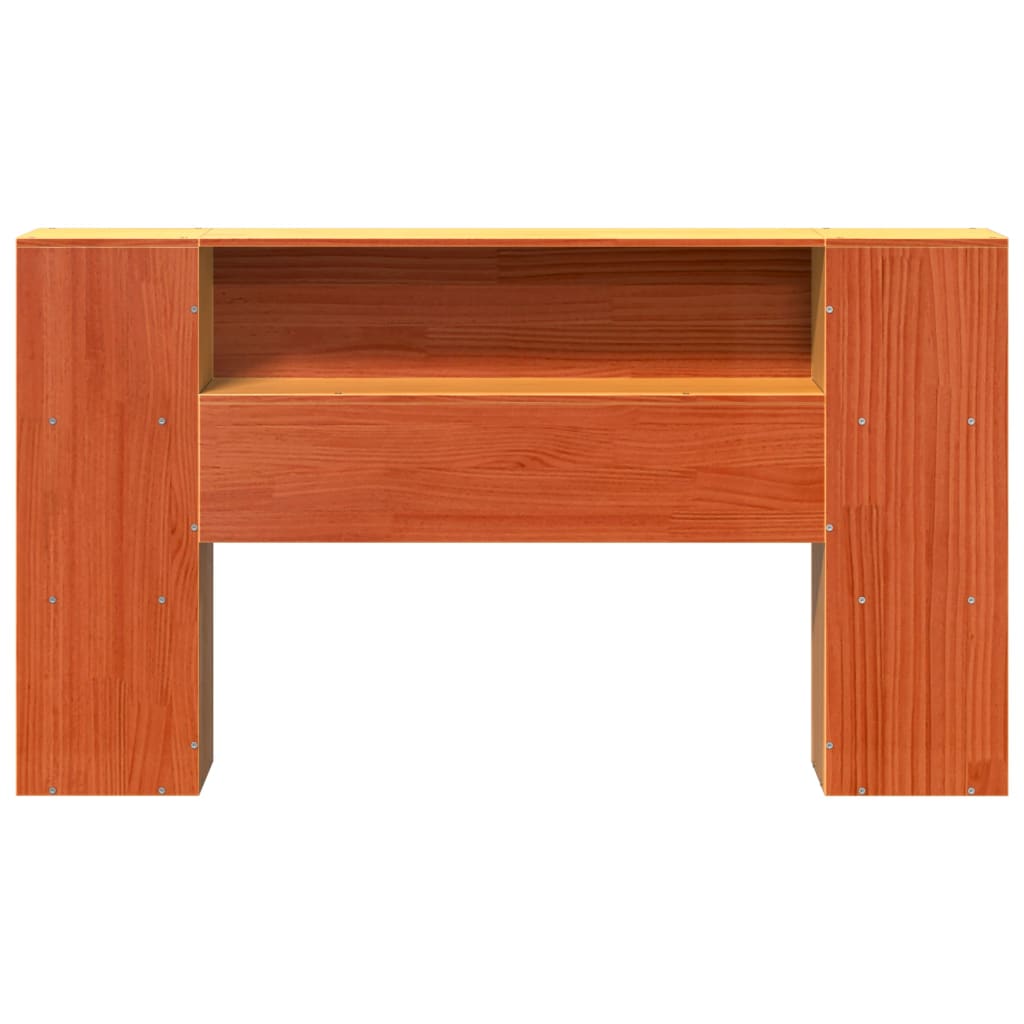 Headboard with Storage Space Wax Brown 135 Cm Solid Pine Wood