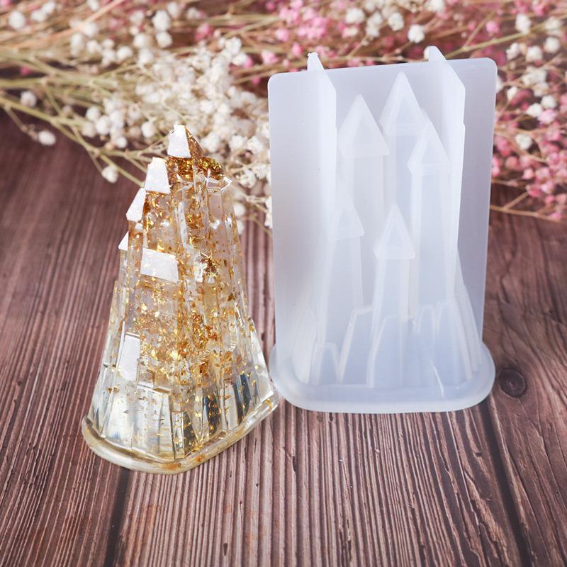 DIY Resin Crystal Epoxy 3D Three-dimensional Castle Silicone Mold Castle Manual Decoration Silicon Moulds