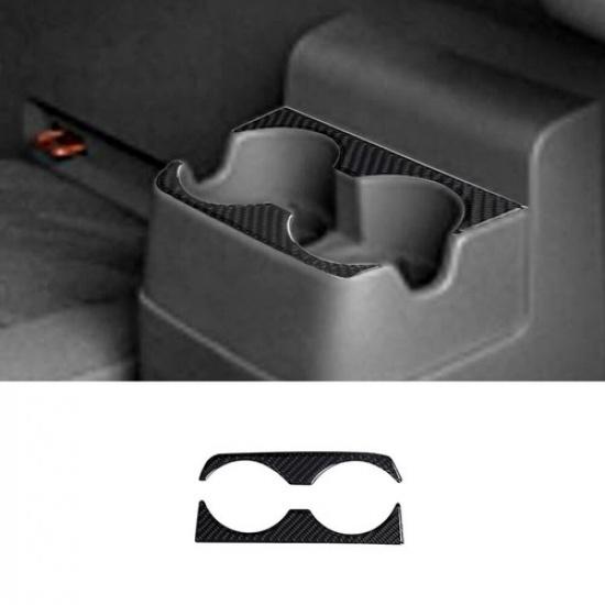 2Pcs Carbon Fiber Interior Rear Center Cupholder Cover Trim For Colorado/Canyon