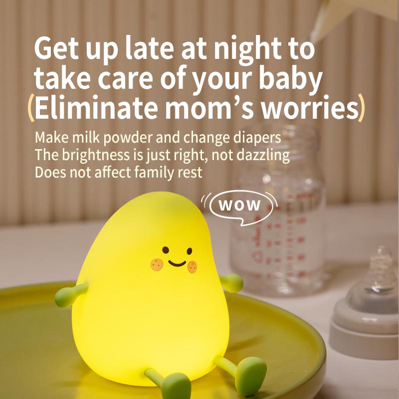 Mango Silicone Night Light Timed Sleeping Atmosphere Decompression Pat Night Light Creative Ornament Mobile Phone Holder