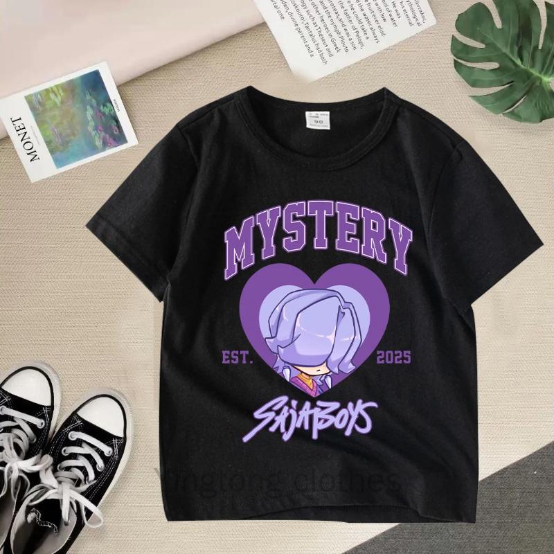 KPOP Demon Hunters Children Clothing Short Sleeve T-shirt Cute Tiger Harajuku Tshirt for Boys Girls