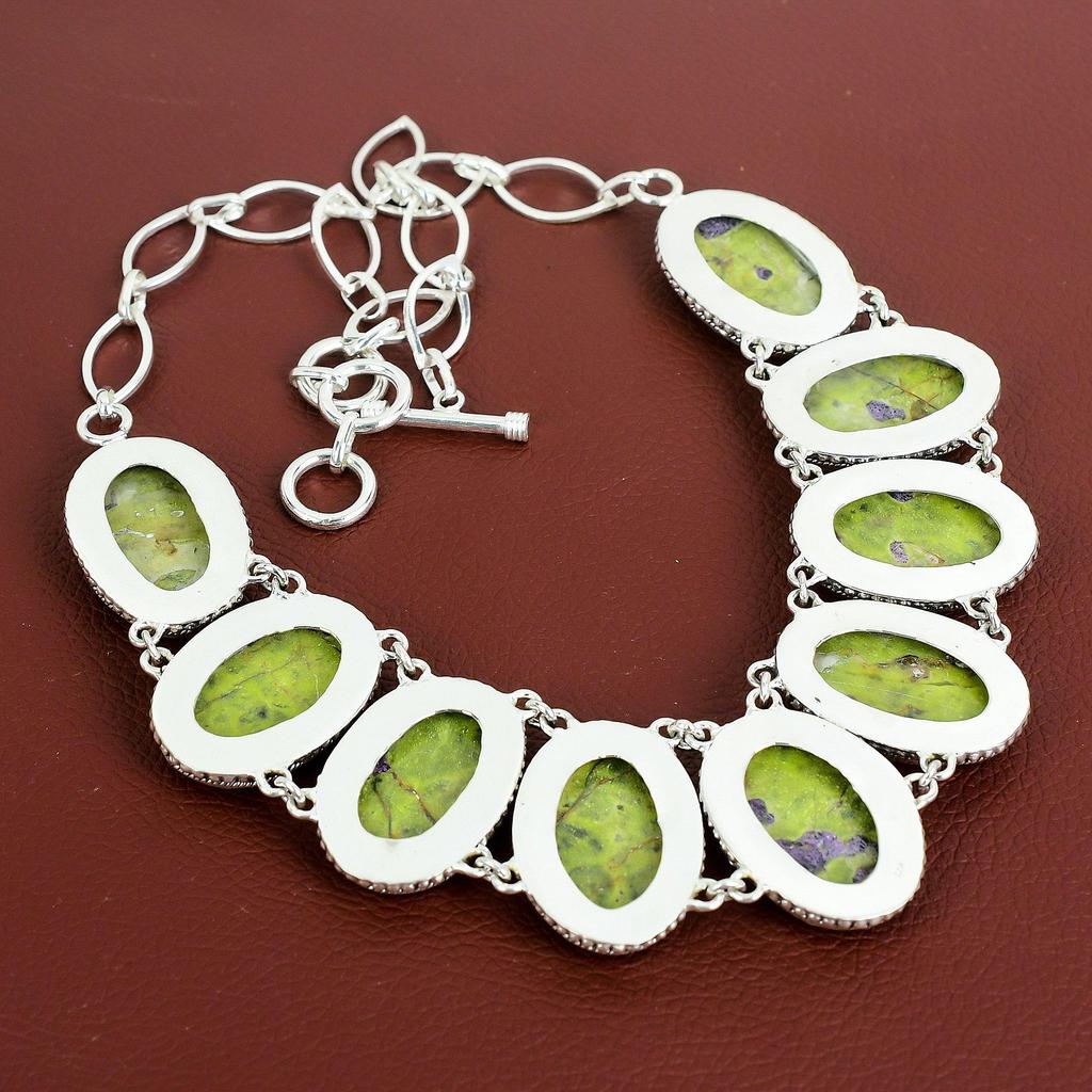 Stichtite Gemstone Necklace Handmade Necklace Amazing Vintage Jewelry 925 Sterling Silver Necklace Adjustable Chain Necklace Gifts For Mom